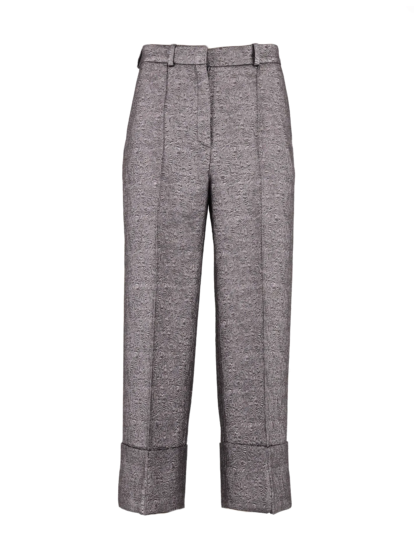 wide-leg jacquard trousers