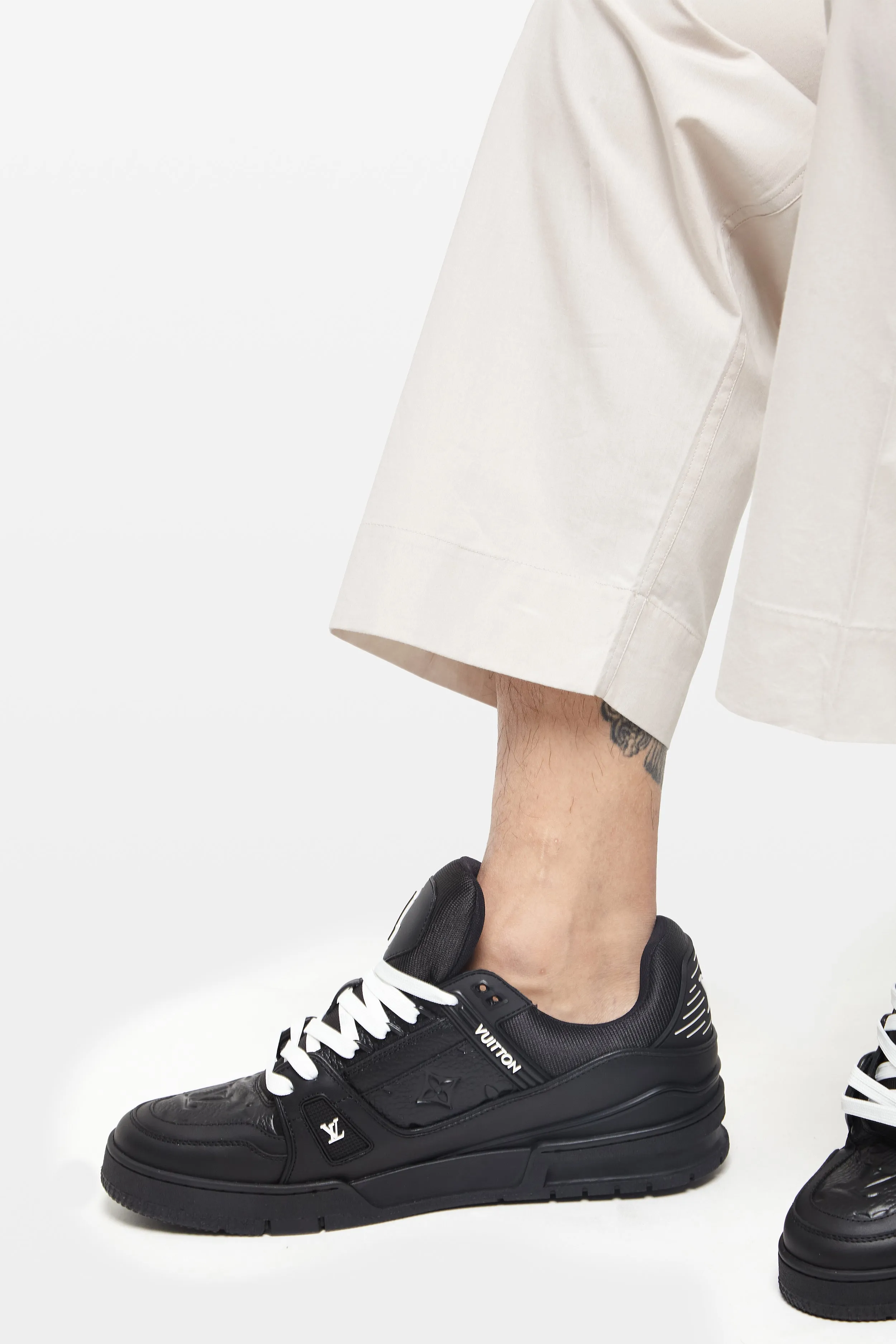 Wind Grey Wide-Leg Elasticated Cotton Trousers