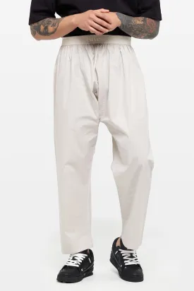 Wind Grey Wide-Leg Elasticated Cotton Trousers