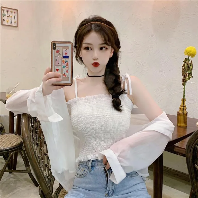 Women's Casual Long Sleeved Sheer Chiffon Shirts