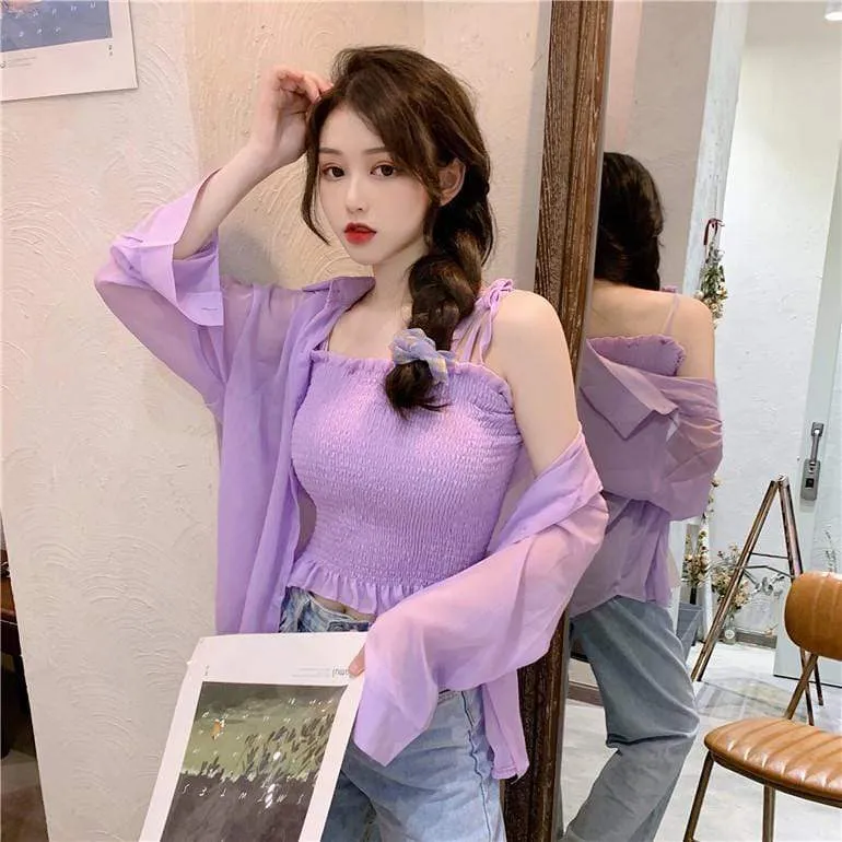 Women's Casual Long Sleeved Sheer Chiffon Shirts