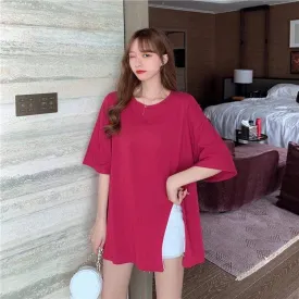 Women's Casual Loose Side-splited T-shirts