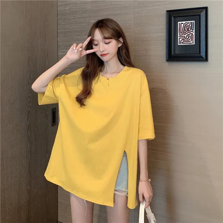 Women's Casual Loose Side-splited T-shirts