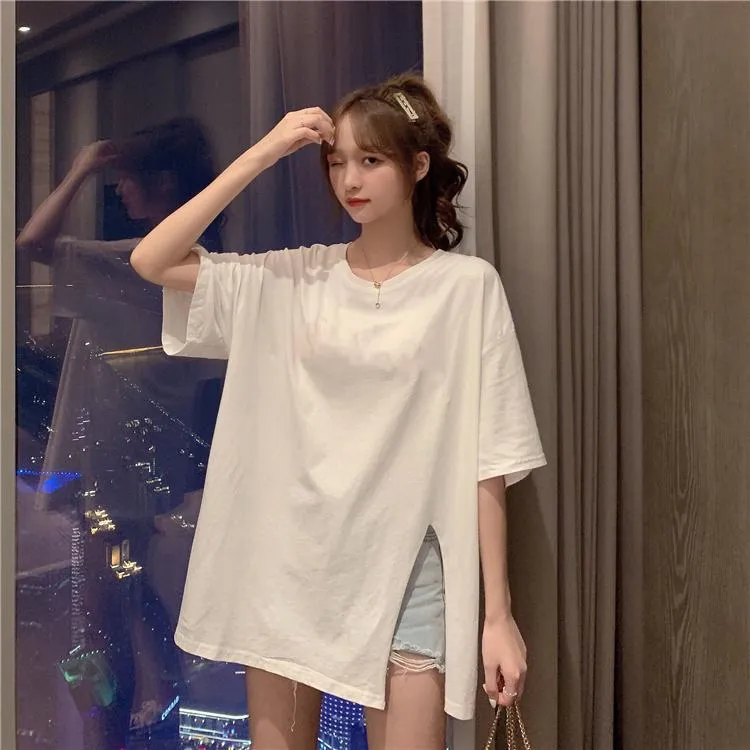 Women's Casual Loose Side-splited T-shirts