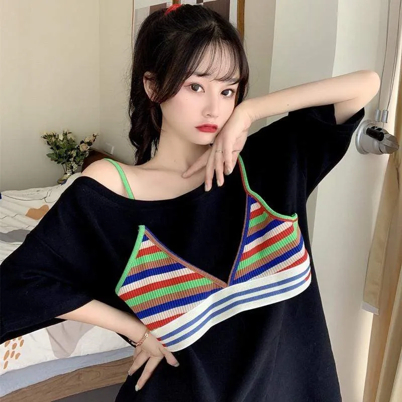 Women's Contrast Color False Two Pieces Maxi Shirts