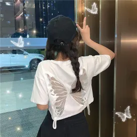 Women's Cute Butterfly Hollow Out T-shirts