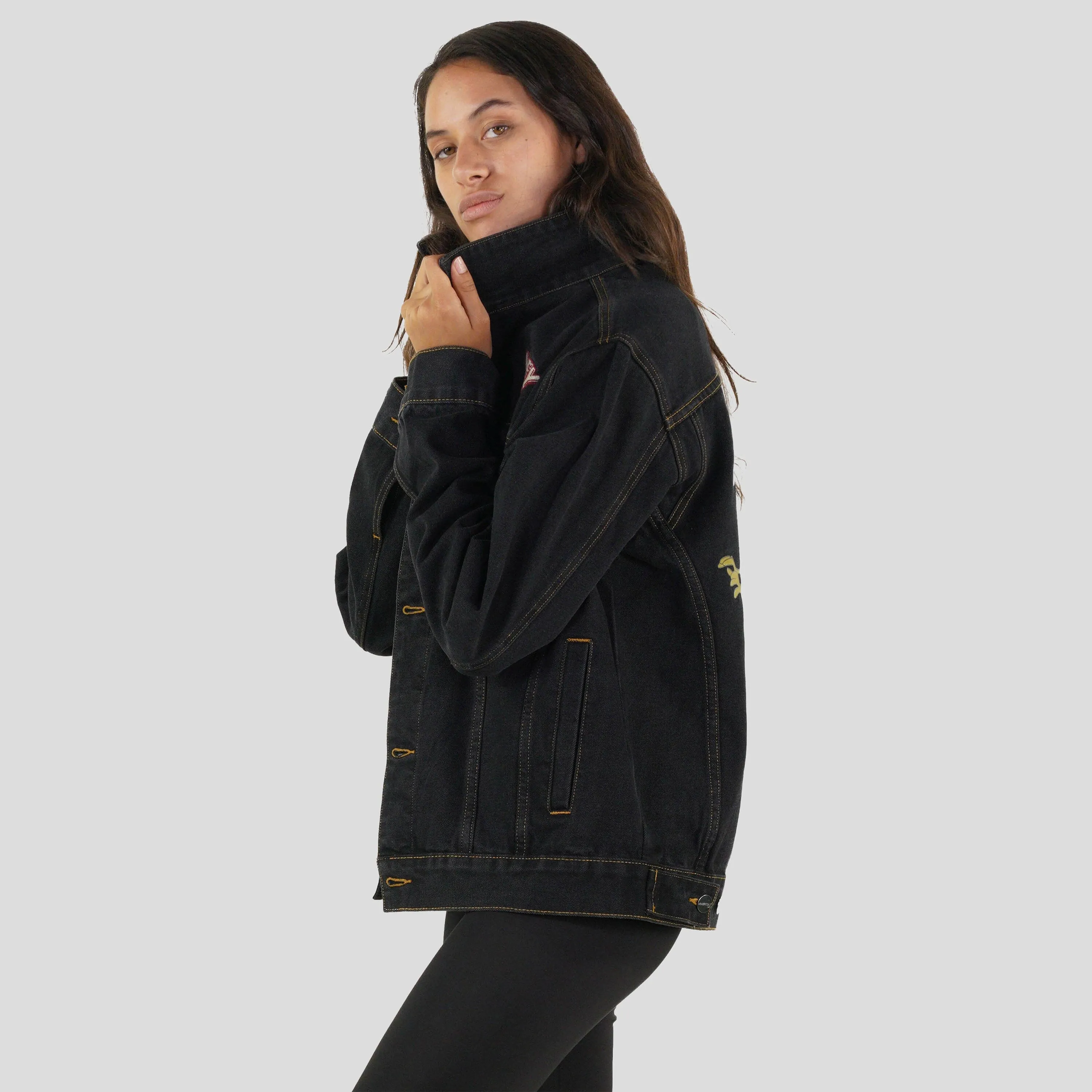 Women's Looney Tunes Denim Trucker Oversized Jacket - FINAL SALE