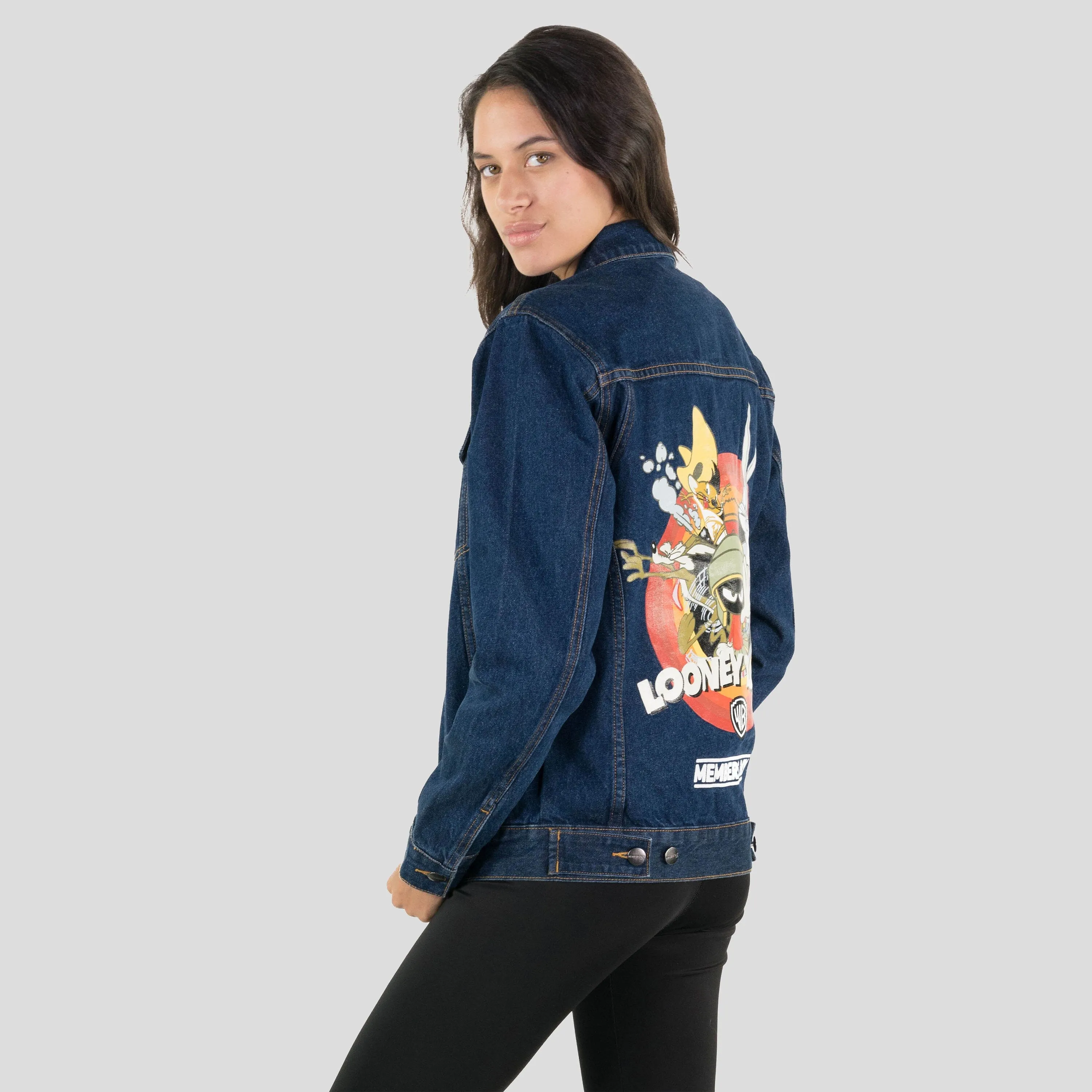 Women's Looney Tunes Denim Trucker Oversized Jacket - FINAL SALE