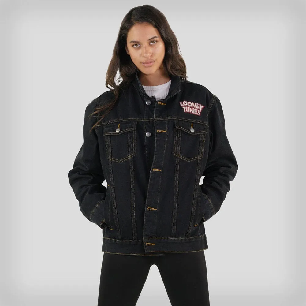 Women's Looney Tunes Denim Trucker Oversized Jacket - FINAL SALE