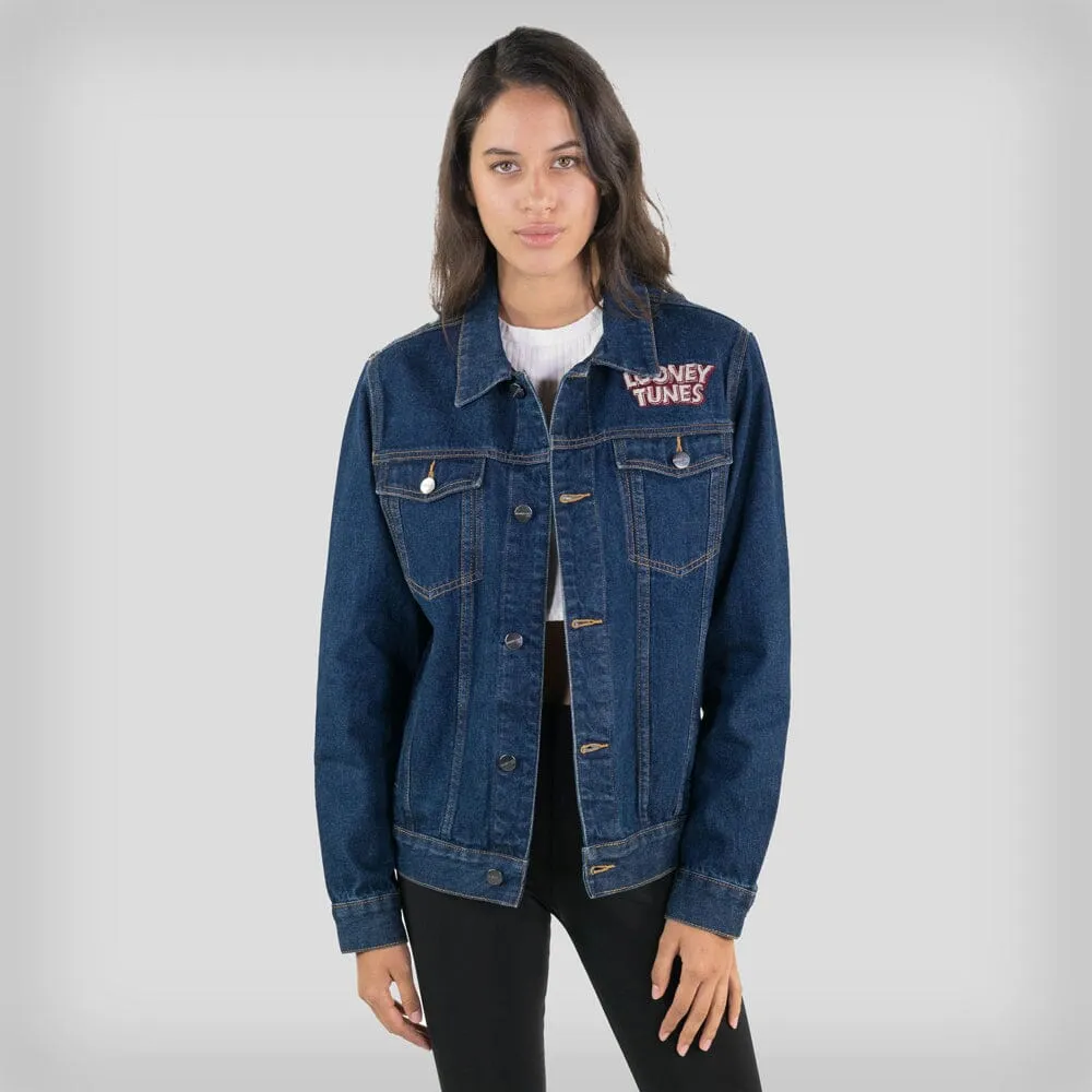Women's Looney Tunes Denim Trucker Oversized Jacket - FINAL SALE