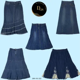 Y2K Denim Dream: Long Skirt with Retro Flair (GRV-10-222)